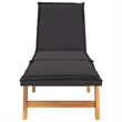 vidaXL PE Rattan Sun Lounger in Black/Brown