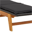 vidaXL PE Rattan Sun Lounger in Black/Brown