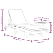vidaXL Solid Acacia Wood Sun Lounger in Brown/Cream/White