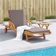 vidaXL Solid Acacia Wood Sun Lounger in Brown