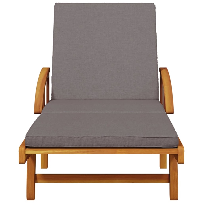 vidaXL Solid Acacia Wood Sun Lounger in Brown