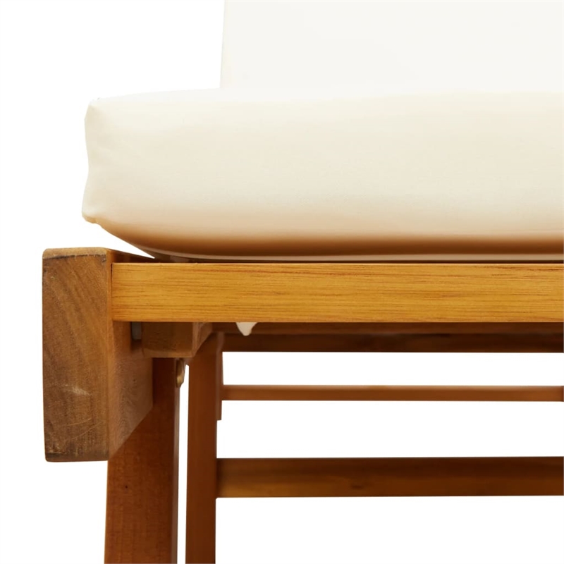 vidaXL Solid Acacia Wood Sun Lounger in Brown (Set of 2)