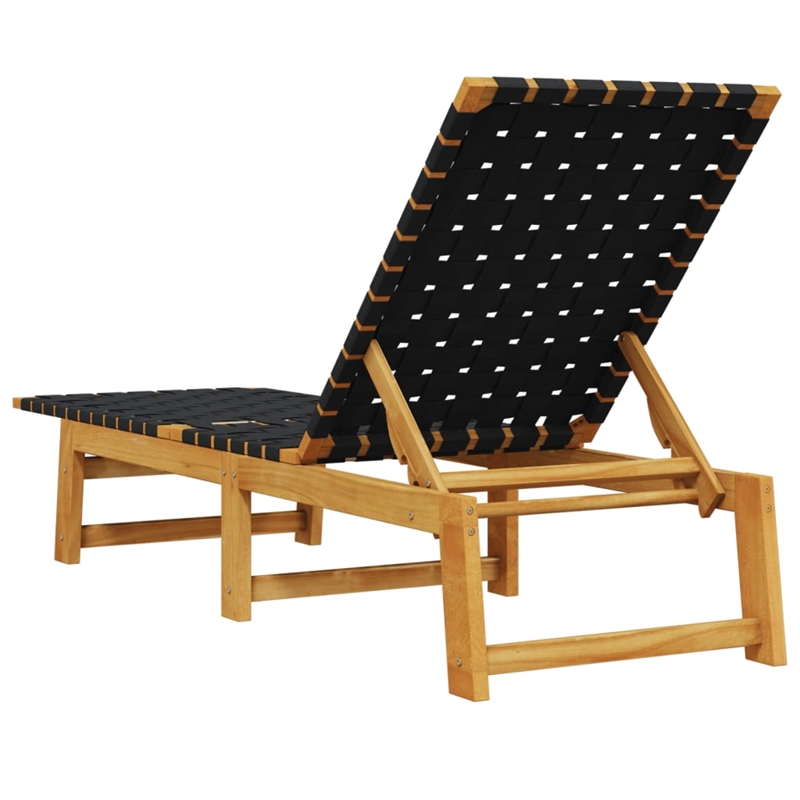 vidaXL Sun Lounger in Black/Brown (Set of 2)