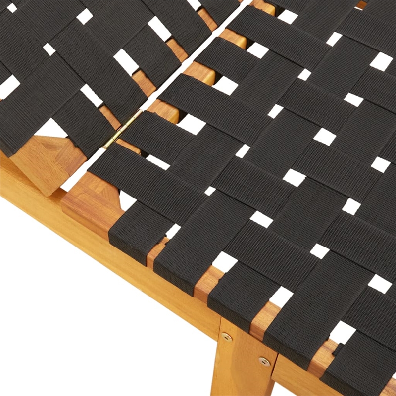 vidaXL Sun Lounger in Black/Brown (Set of 2)