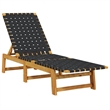 vidaXL Solid Acacia Wood Sun Lounger in Black/Brown