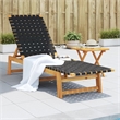 vidaXL Solid Acacia Wood Sun Lounger in Black/Brown