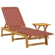 vidaXL Solid Acacia Wood Sun Lounger in Red