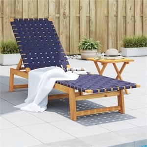 vidaXL Sun Lounger in Brown/Dark Blue