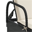 vidaXL Sun Lounger in Black Frame with Cream White Cushions