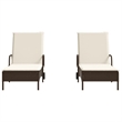 vidaXL PE Rattan Sun Lounger w/ Adjustable Armrests in Brown