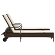 vidaXL PE Rattan Sun Lounger w/ Adjustable Armrests in Brown