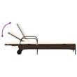 vidaXL PE Rattan Sun Lounger w/ Adjustable Armrests in Brown