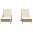 vidaXL PE Rattan Sun Lounger in Beige
