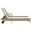 vidaXL PE Rattan Sun Lounger in Beige