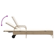 vidaXL PE Rattan Sun Lounger in Beige