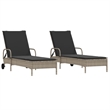 vidaXL PE Rattan Foldable Sun Lounger in Gray
