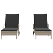 vidaXL PE Rattan Foldable Sun Lounger in Gray