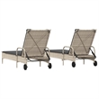 vidaXL PE Rattan Foldable Sun Lounger in Gray