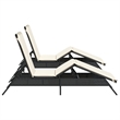 vidaXL PE Rattan Sun Lounger w/ Adjustable Footrests in Black