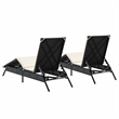 vidaXL PE Rattan Sun Lounger w/ Adjustable Footrests in Black