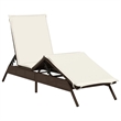 vidaXL PE Rattan Sun Lounger w/ Cushions in Brown (Set of 2)