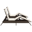 vidaXL PE Rattan Sun Lounger w/ Cushions in Brown (Set of 2)