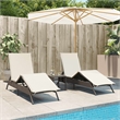 vidaXL PE Rattan Sun Lounger w/ Cushions in Brown (Set of 2)