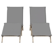 vidaXL PE Rattan Sun Lounger w/ Cushions in Beige(Set of 2)