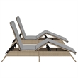 vidaXL PE Rattan Sun Lounger w/ Cushions in Beige(Set of 2)