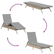 vidaXL PE Rattan Sun Lounger w/ Cushions in Beige(Set of 2)