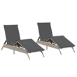 vidaXL PE Rattan Sun Lounger in Light Gray