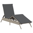 vidaXL PE Rattan Sun Lounger in Light Gray