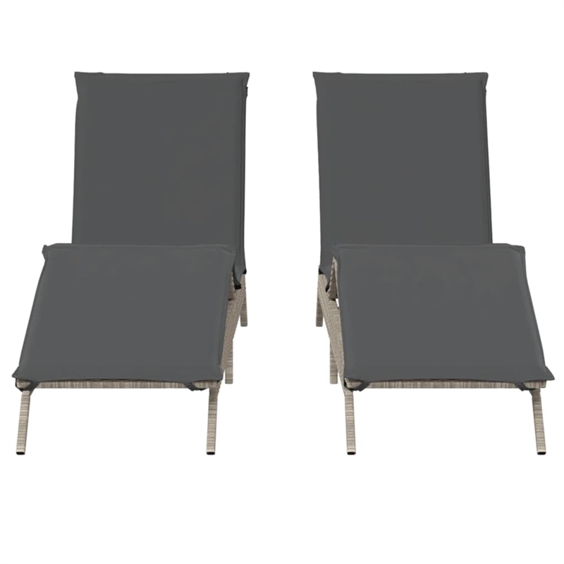 vidaXL PE Rattan Sun Lounger in Light Gray