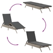 vidaXL PE Rattan Sun Lounger in Light Gray