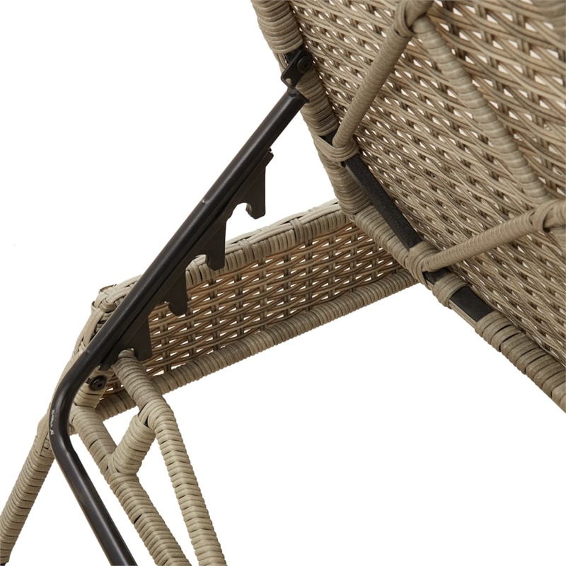 vidaXL PE Rattan Sun Lounger in Light Gray