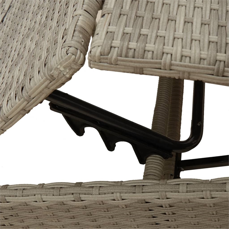 vidaXL PE Rattan Sun Lounger in Light Gray