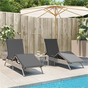vidaXL PE Rattan Sun Lounger in Light Gray