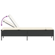 vidaXL PE Rattan Sun Lounger in Black/Cream/White