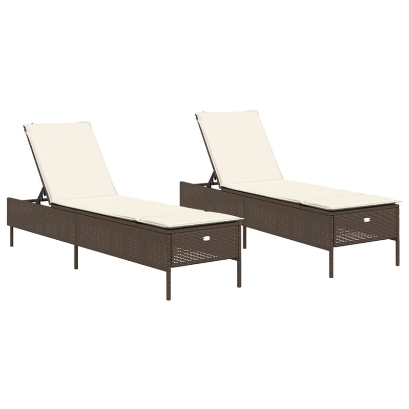 vidaXL Sun Lounger in Brown/Cream/White