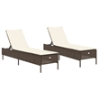 vidaXL Sun Lounger in Brown/Cream/White