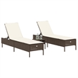 vidaXL Sun Lounger in Brown/Cream/White