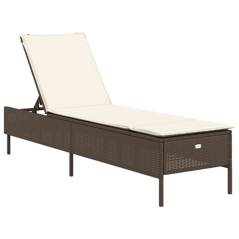 vidaXL Sun Lounger in Brown/Cream/White