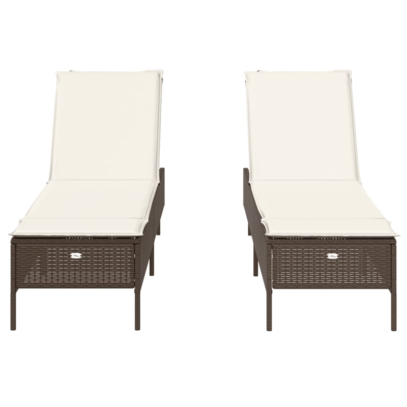 vidaXL Sun Lounger in Brown/Cream/White