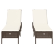 vidaXL Sun Lounger in Brown/Cream/White