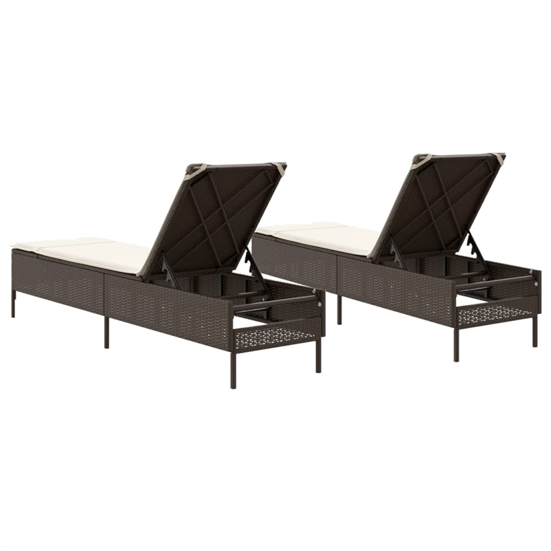 vidaXL Sun Lounger in Brown/Cream/White