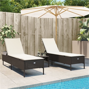 vidaXL Sun Lounger in Brown/Cream/White