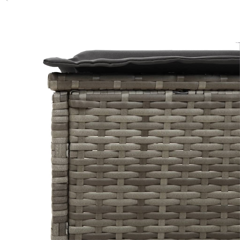 vidaXL PE Rattan Sun Lounger w/ Adjustable Armrests in Gray