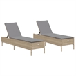 vidaXL PE Rattan Sun Lounger in Beige