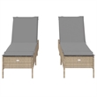 vidaXL PE Rattan Sun Lounger in Beige