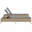 vidaXL PE Rattan Sun Lounger in Beige